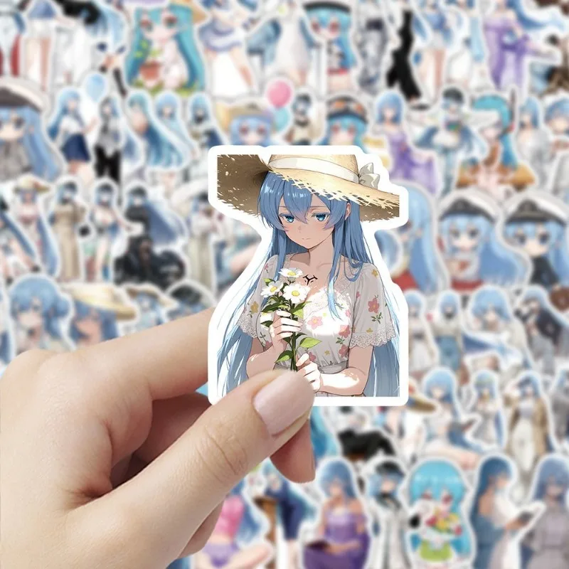 100 SZTUK Kreskówkowych Naklejek Dekoracyjnych z Postaciami z Anime Esdeath, Kreatywne Graffiti