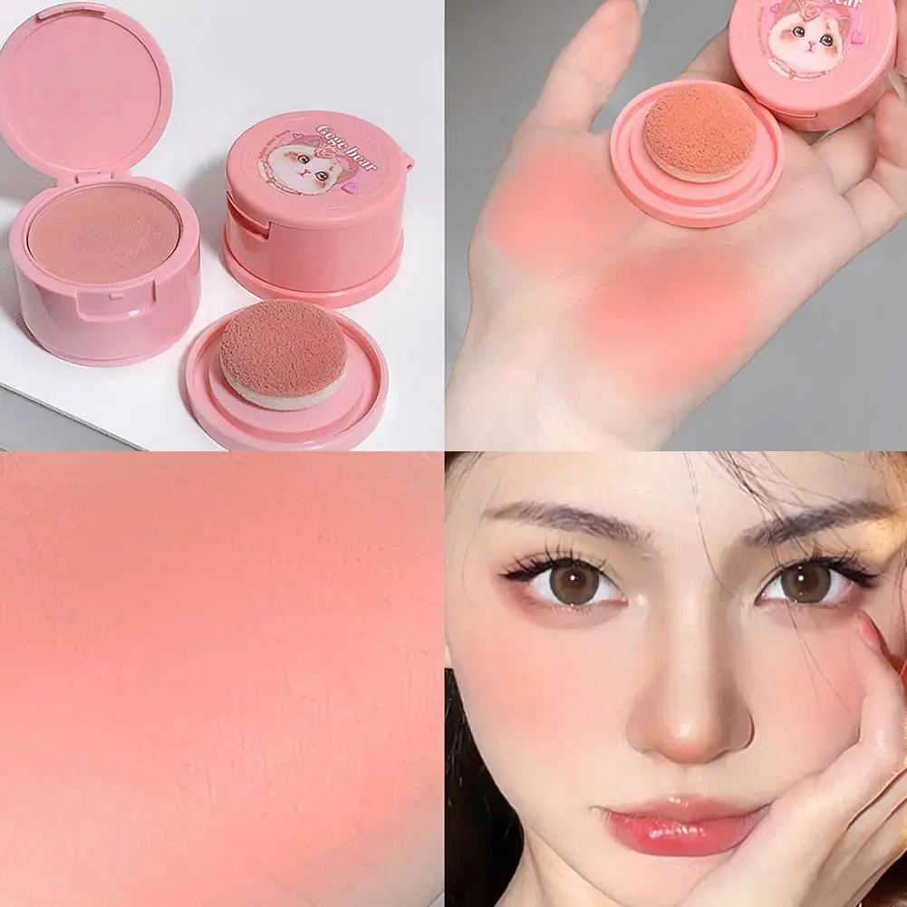 Cute Sponge Face Blusher Matte Natural Cheek Tint Brightening Makeup Beauty Hachimi Girl's Mud Cosmetics Blush Sponge W8c2