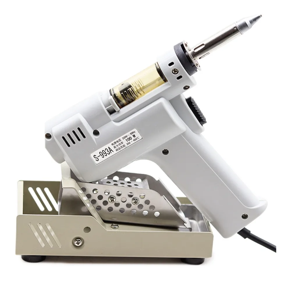 S-993A مسدس إزالة لحام كهربائي أحادي المضخة مصاصة لحام كهربائية 110 فولت/100 وات، مع حامل) فوهة شفط 1.0 مم