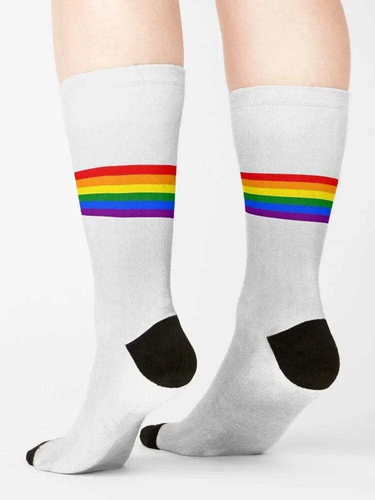 Calcetines de rayas de orgullo para hombre y mujer, medias deportivas de lujo personalizadas, Regalos divertidos