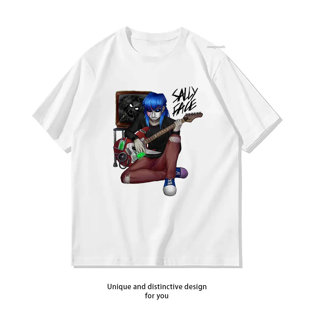 Puzzle Game Sally Face Cotton Printed Men Woman T-Shirt Summer Loose Short Sleeve Tshirts Harajuku Tee Funny Gothic Tops