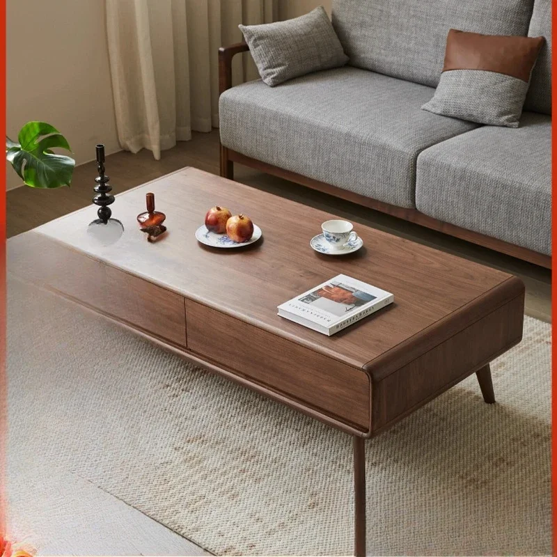 

Modern simple solid wood coffee table TV cabinet combination living room furniture