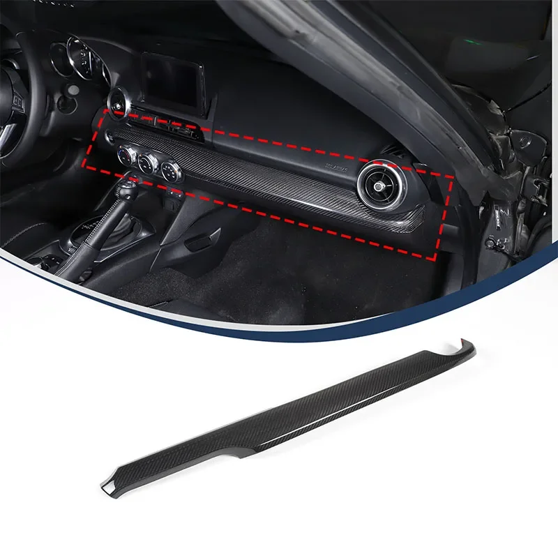 For Mazda MX-5 2016+ Car dashboard center control decorative panel cover Real carbon fiber/glass carbon fiber Auto Accessory LHD