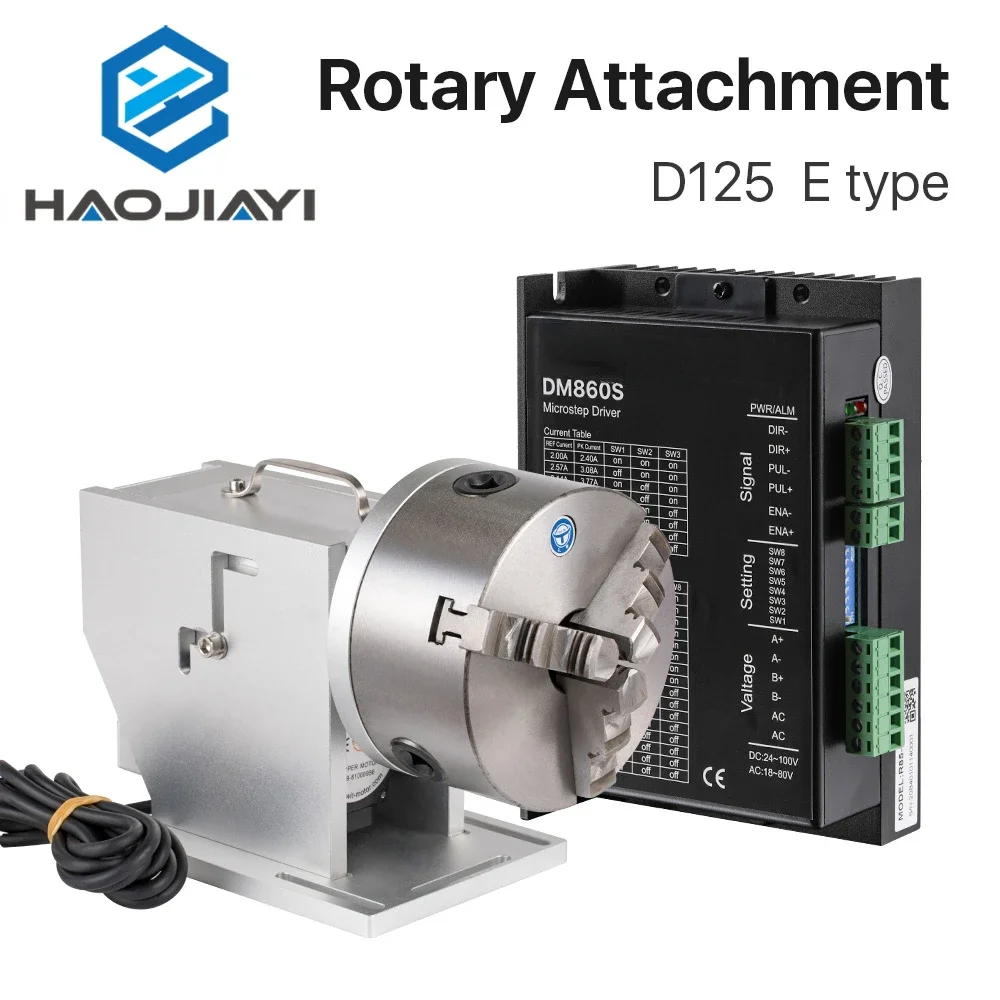 

Three Chuck Rotary Device MAX Diameter 125mm Expansion Axis Rotary Attachment with + Driver for Fiber Marking Machine