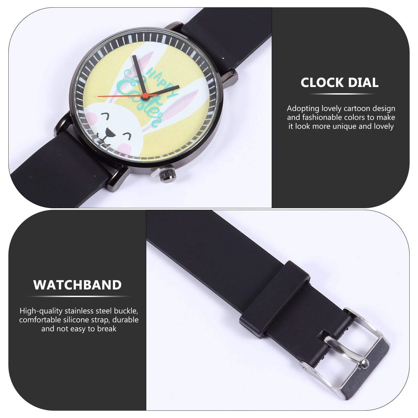 Easter Egg Rabbit Watch Fashionable Stylish Wristwatch Cartoon Pattern Children