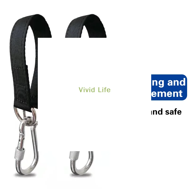 Outdoor Tree Swing Straps 200kg Heavy Duty Hook Ring Hanging Belt Connecting Belt For Hammock Punching Bag Swing Horizontal Bar