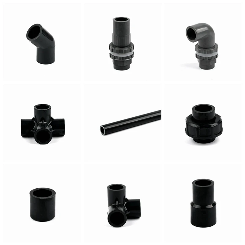 2~20PCS I.D 16mm Grey PVC Pipe Fittings Aquarium Fish Tank Garden irrigation Straight Elbow Tee Connectors End Cap