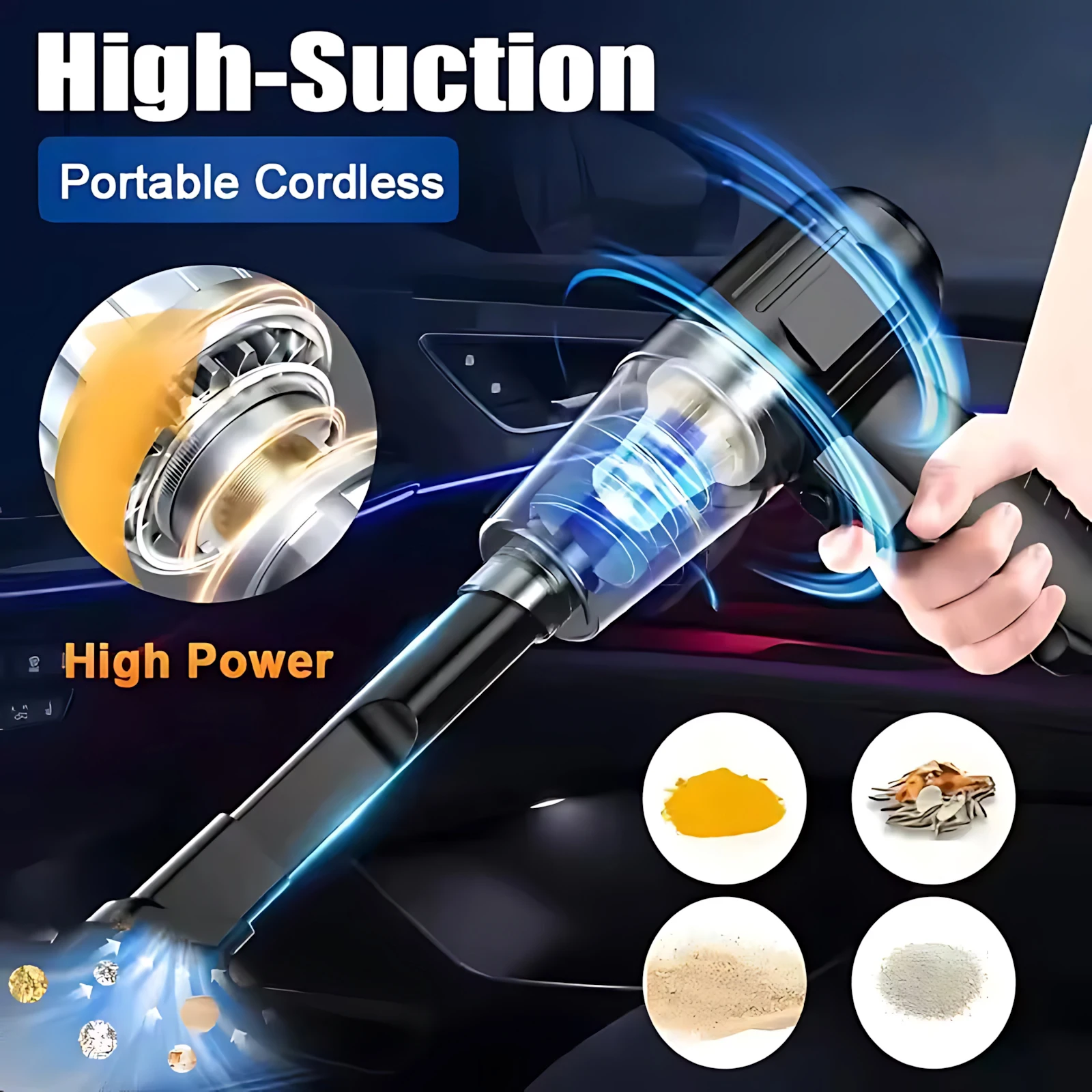 Portable Small Vacuum Cleaner Office Cleaning For Multi Purpose Vehicles Small Household Pump Handheld Car Vacuum Cleaner