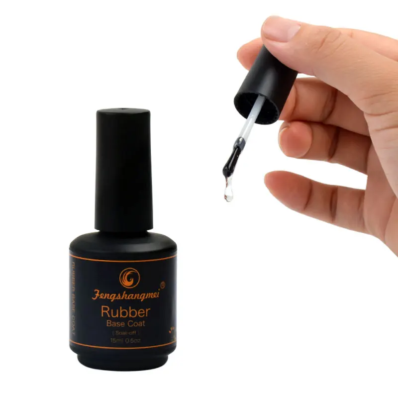 Rubber Top & Base Coat Gel 15ml Soak-Off UV/LED Nail Lamp Cured Seals Color for Long-Lasting Wear  for DIY Home Salon Manicures