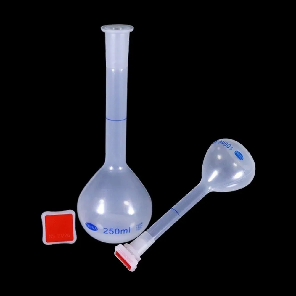 25/50/100/250/500/1000ml Volumetric Flask Plastic Long Neck Graduated Bottle with Stopper Measuring Flask