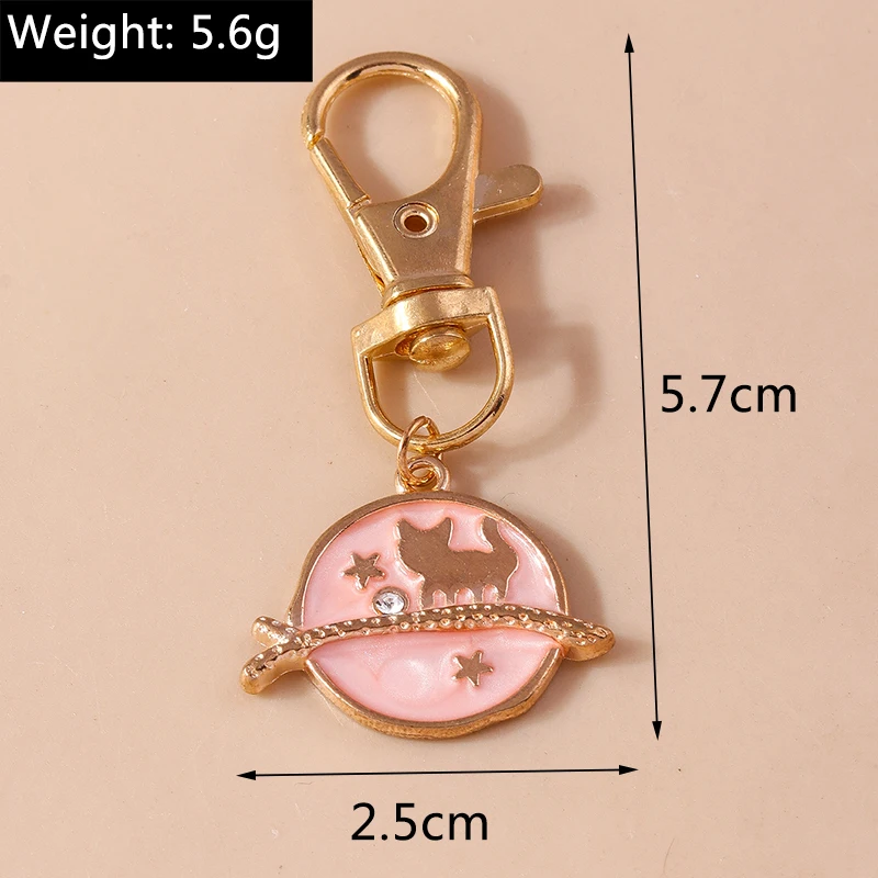 Niedlicher Emaille-Katzen-Schlüsselanhänger, Cartoon-Tier-Schlüsselanhänger, Anhänger für Frauen und Mädchen, Handtasche, Dekor, DIY, handgefertigter Schmuck, Geschenkzubehör – Detail 4