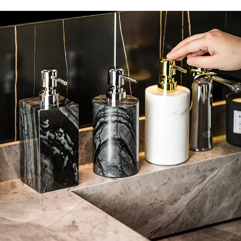 

Simple Marble Lotion Bottle Bathroom Soap Dispenser Hand Sanitizer Shampoo Shower Gel Home Accessories