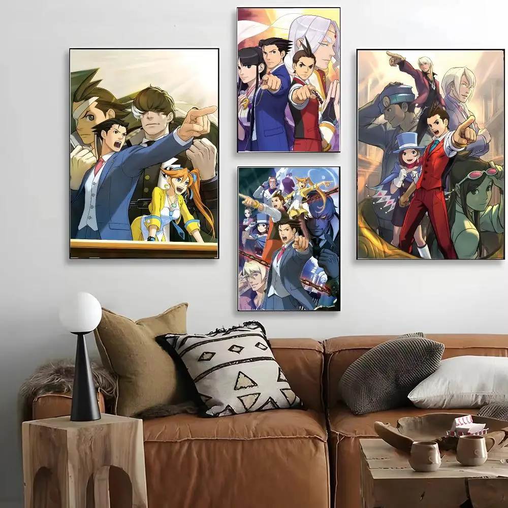 Game Ace Attorney Adventure Game Poster HD Decorative Wall Art for Living Room Bedroom Café Stylish Home Décor Gift