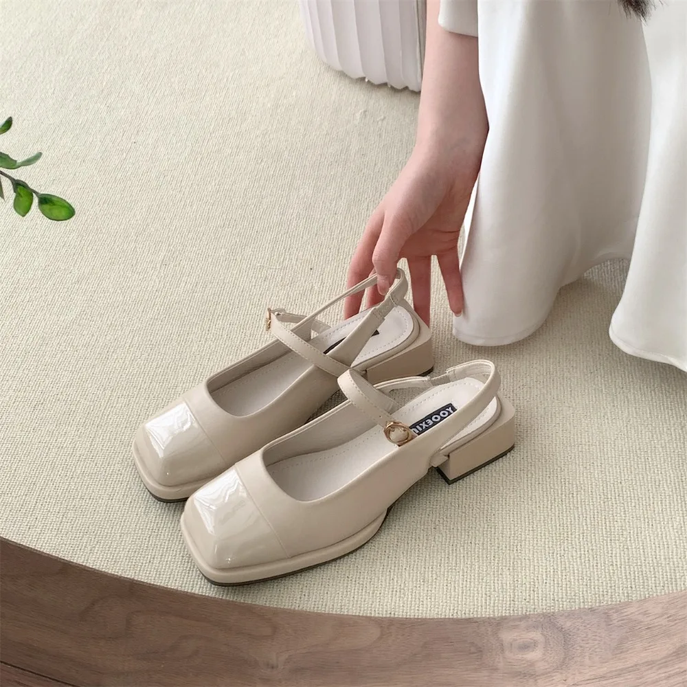 

Популярные женские босоножки на среднем каблуке, дизайнерские массивные тапочки с открытой пяткой, мягкие туфли-лодочки на высоком каблуке с открытой пяткой для женщин и девочек