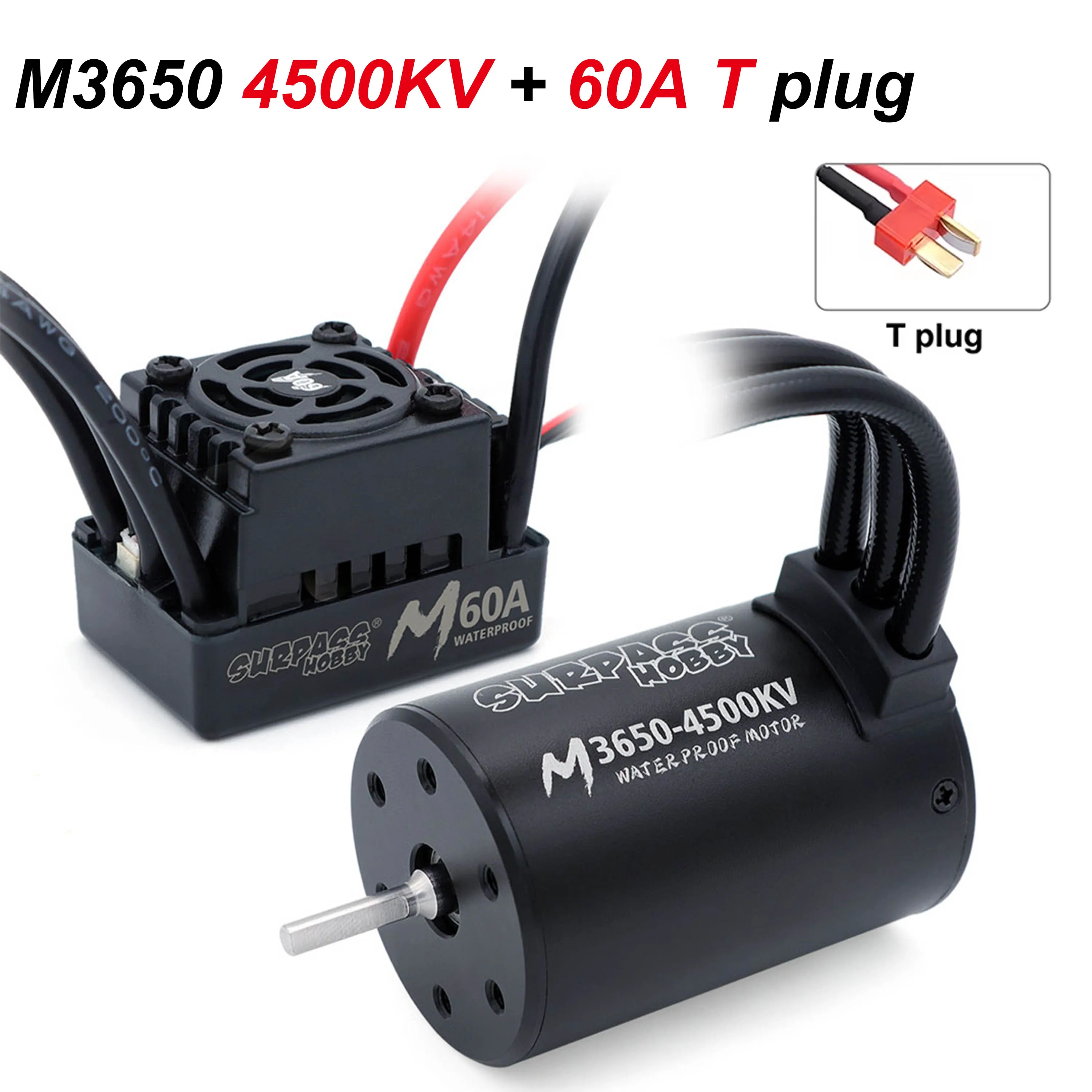 SURPASS HOBBY M3650 M3660 3.175mm シャフト 60A ESC付き RCカー用