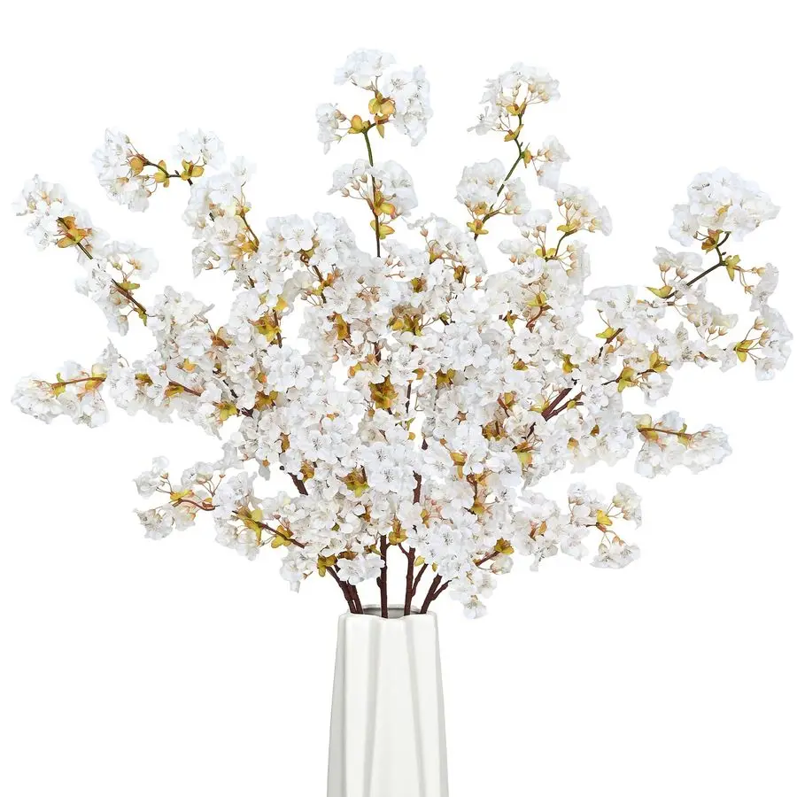

Silk Cherry Blossom Branches, Artificial Cherry Blossom Tree Stems Faux Cherry Flowers Vase Arrangements for Wedding Home Decor,