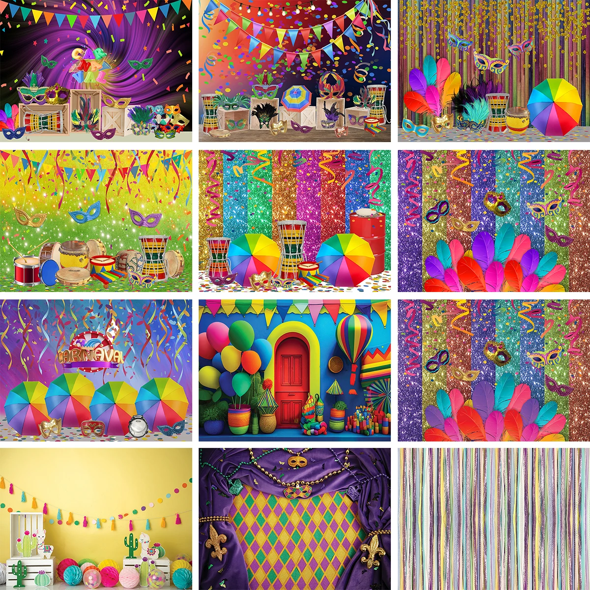 Fiesta Party Backdrops For Adult Kids Cake Smash Photography Masquerade Birthday Mexico Carnival Decoration Backgrounds image 2