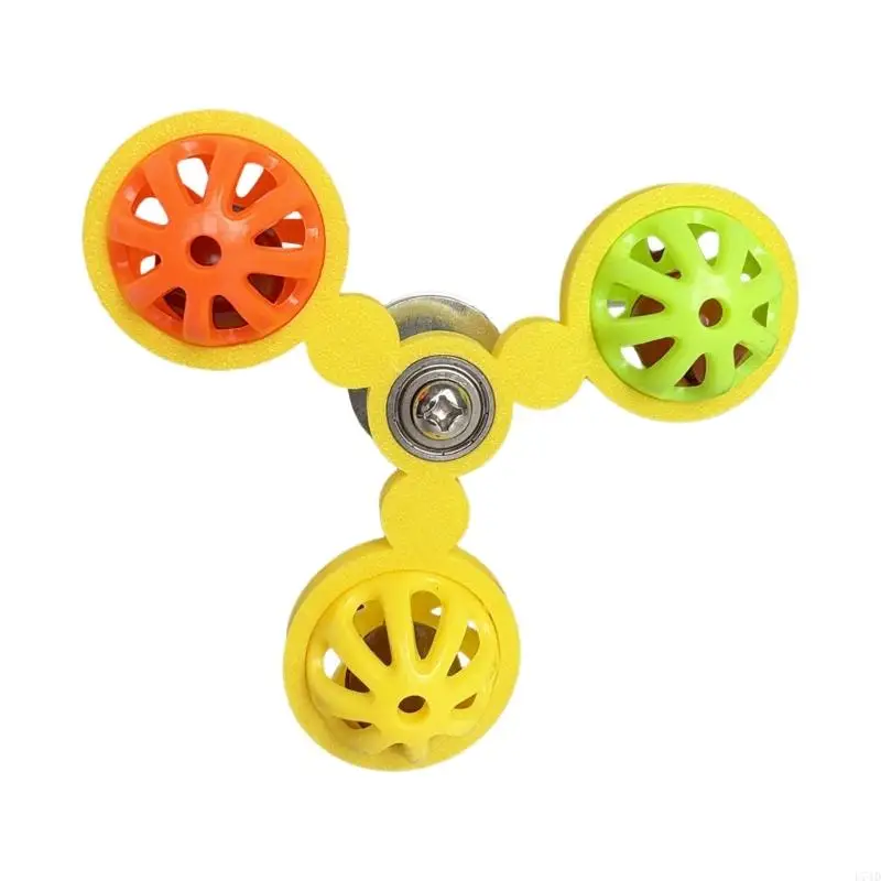 L74D Durable Plastic Bird Bells Toy Rotating Windmill Design Cage Installation