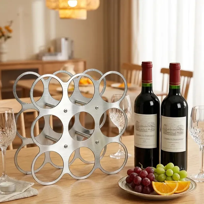Stainless Steel Retro Three Tier Vertical Wine Rack Non Folding 32x32cm Storage Stand for Living Room Home Bar Kitchen Decor