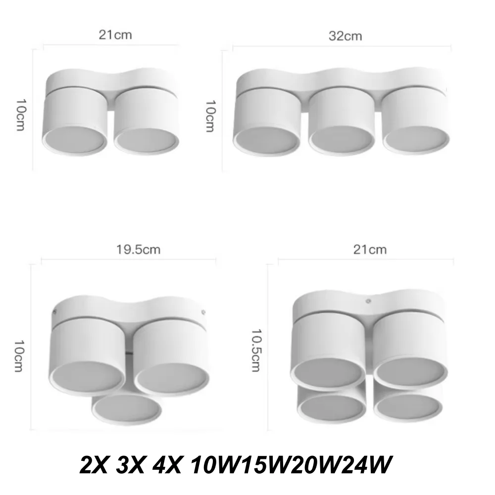 Dimmable Spot LED Ceiling Lamp Downlight Round Extendable Rotatable COB Spotlight Lamp Adjust for Home Living Show room Mall