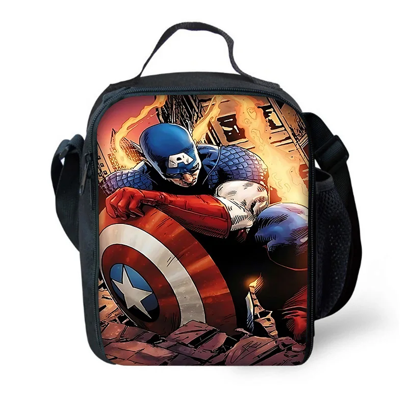 Marvel Captain America borsa termica per bambini di grande capacità per ragazzo ragazza studente Picnic all'aperto Resuable Thermal Cooler Lunch Box