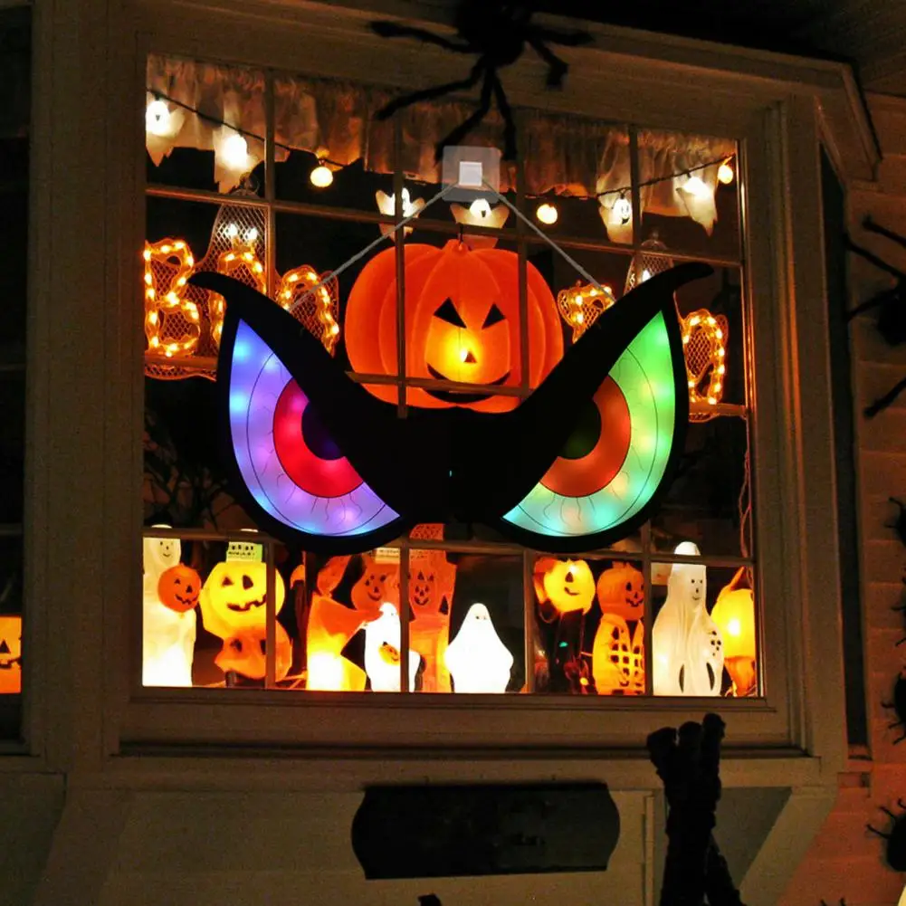 

Ghost Eye Lamp for Halloween Spooky Halloween Eye Light Decorations Glowing Wooden Led Eyes for Bush Yard Home Wall for Indoor