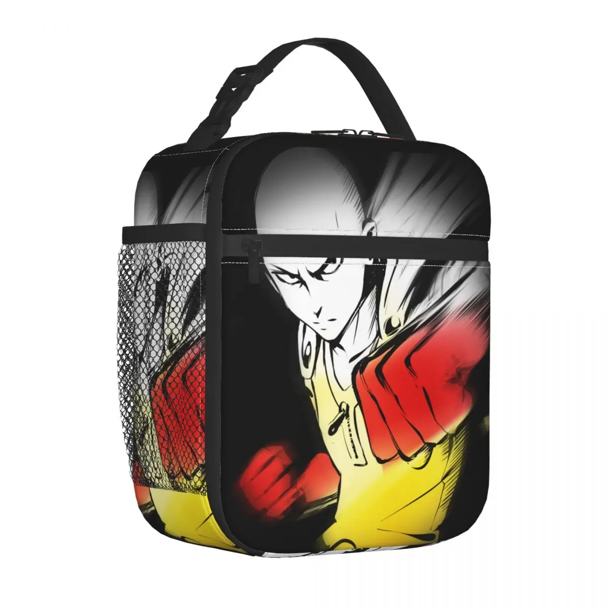 أنيمي واحد لكمة رجل معزول أكياس الغداء حقيبة للحفاظ على البرودة   حاوية الوجبات Saitama Cartoon Leakproof Tote Lunch Box Food Bag