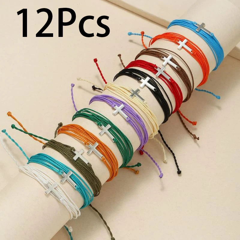 12Pcs/set Hand woven bracelet Pair bracelet Couple Summer Jewelry Bracelet Girl Teen Bracelet