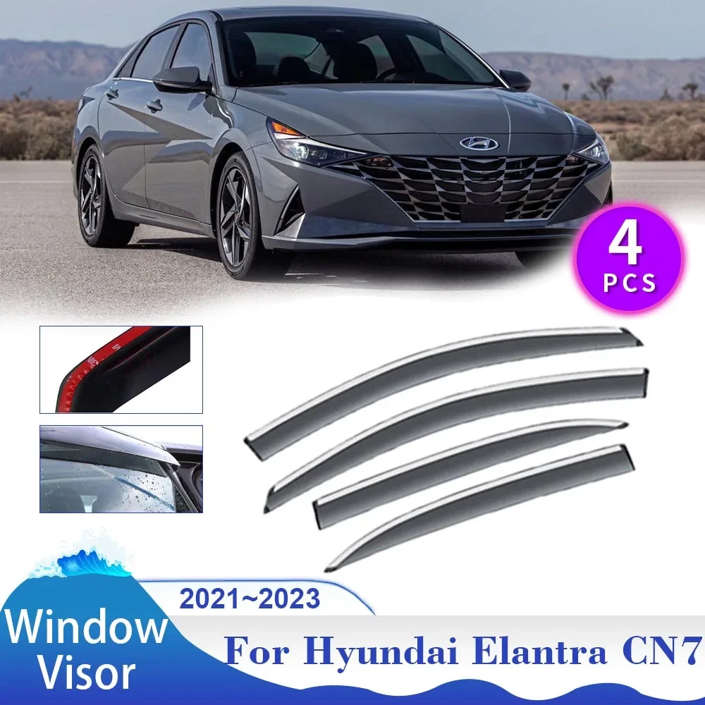 

Козырек для автомобильного окна Hyundai Elantra Avante CN7 i30 седан 2021 2022 2023 Защита от солнца и дождя дефлектор на вентиляционное отверстие козырек аксессуары