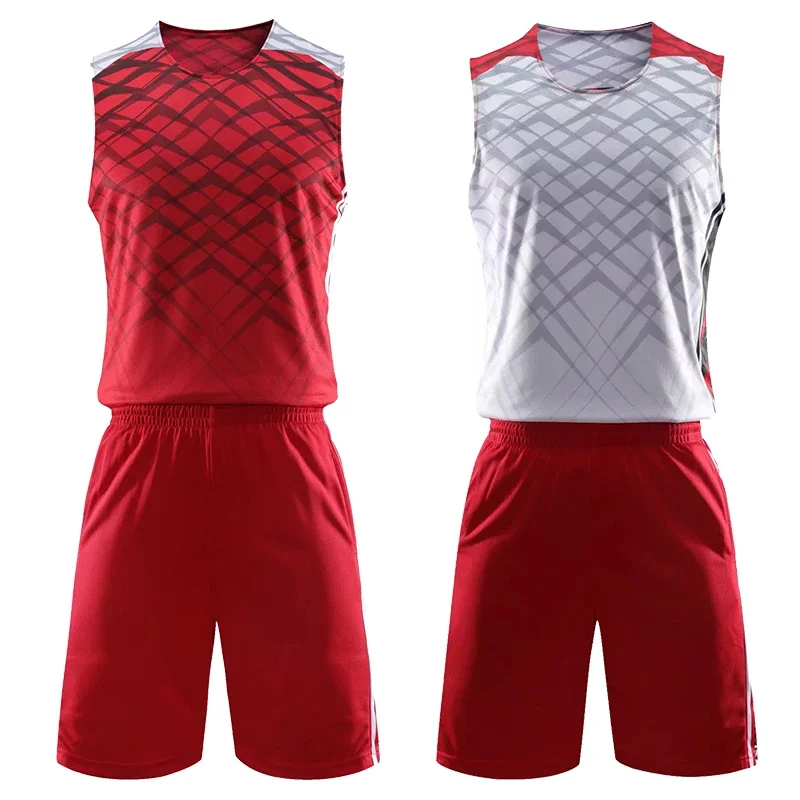 Men Reversible Basketball Set Sports clothes Double-side basketball jerseys Kids Basketball Jerseys Sets Children Training suits