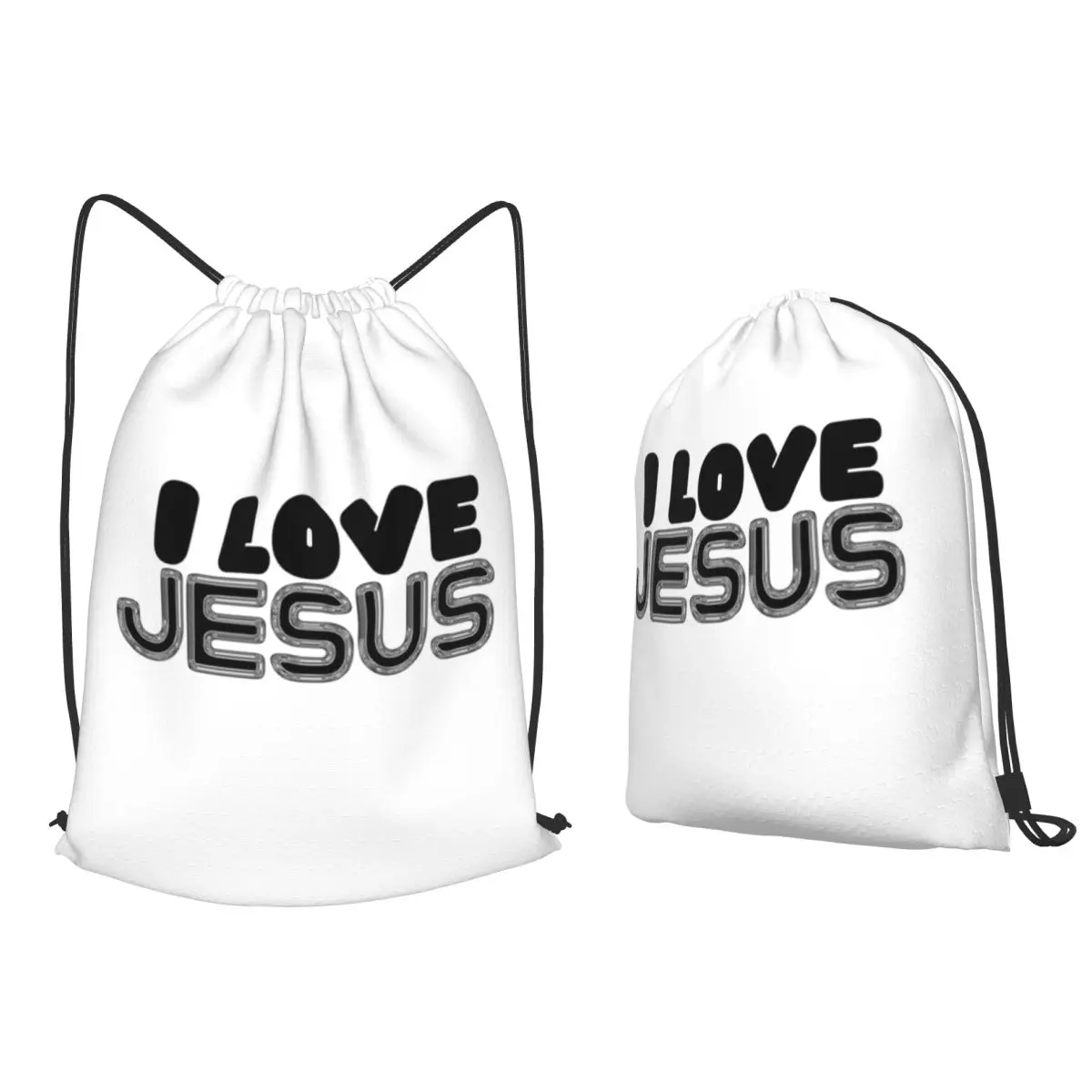 I Love Jesus Backpacks Multi-function Drawstring Bags Storage Bag Book Bags for Man Woman Students