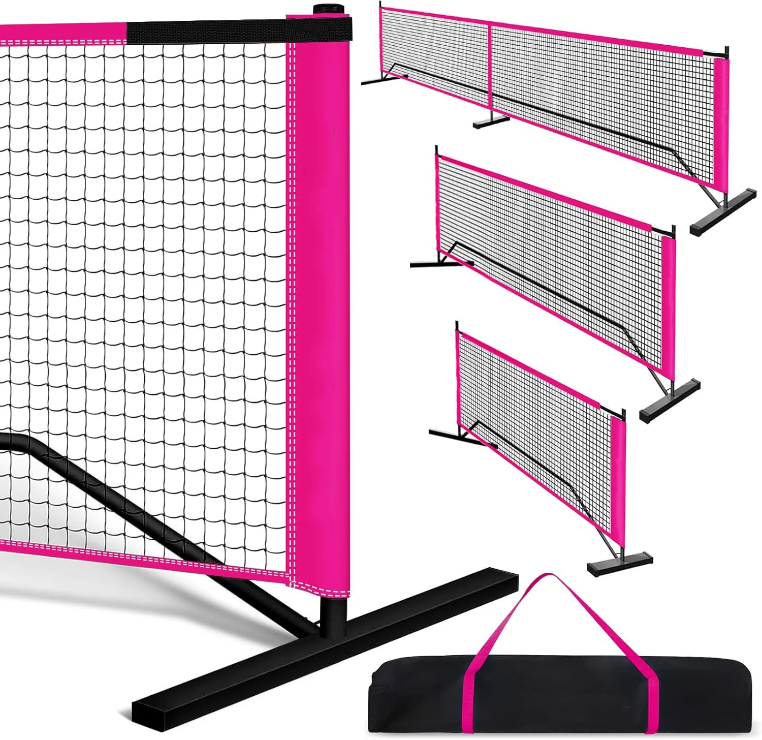 Pickleball Net Training Portable Regulation Height 34-inch Steel Frame Oxford Fabric Carry Bag Quick Setup Badminton Nets