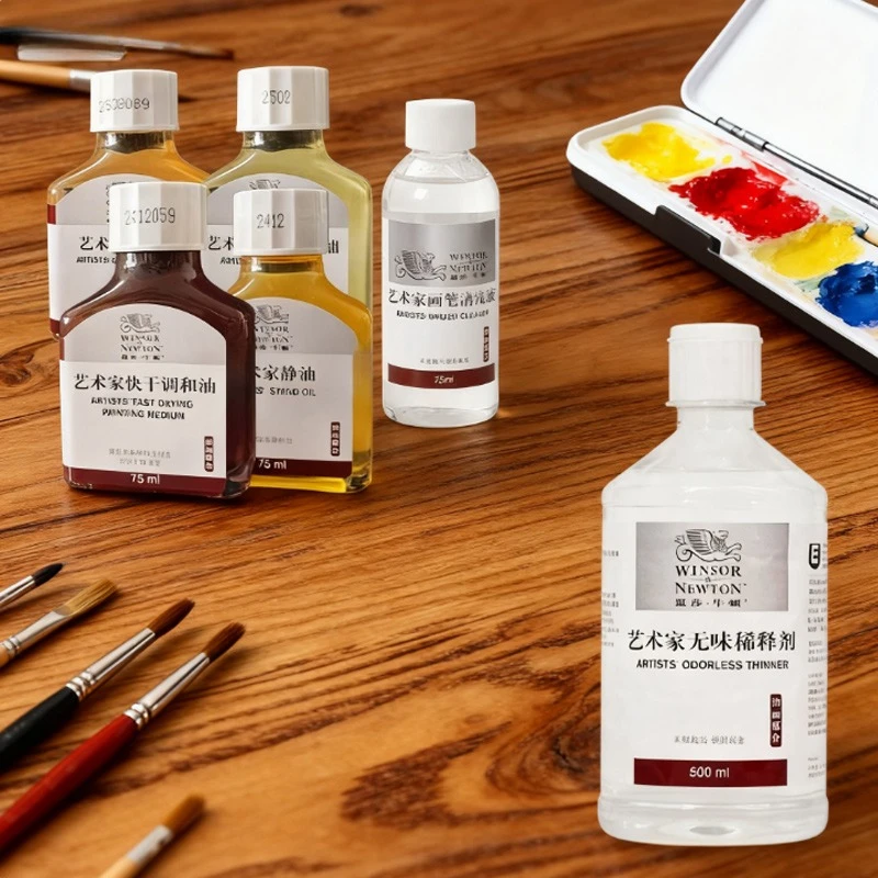 75/500ml Oil Painting Medium Quick-drying Blending Oil Thinner Bright Safflower Flax Walnut Oil Blend Pigment Protect Paintings