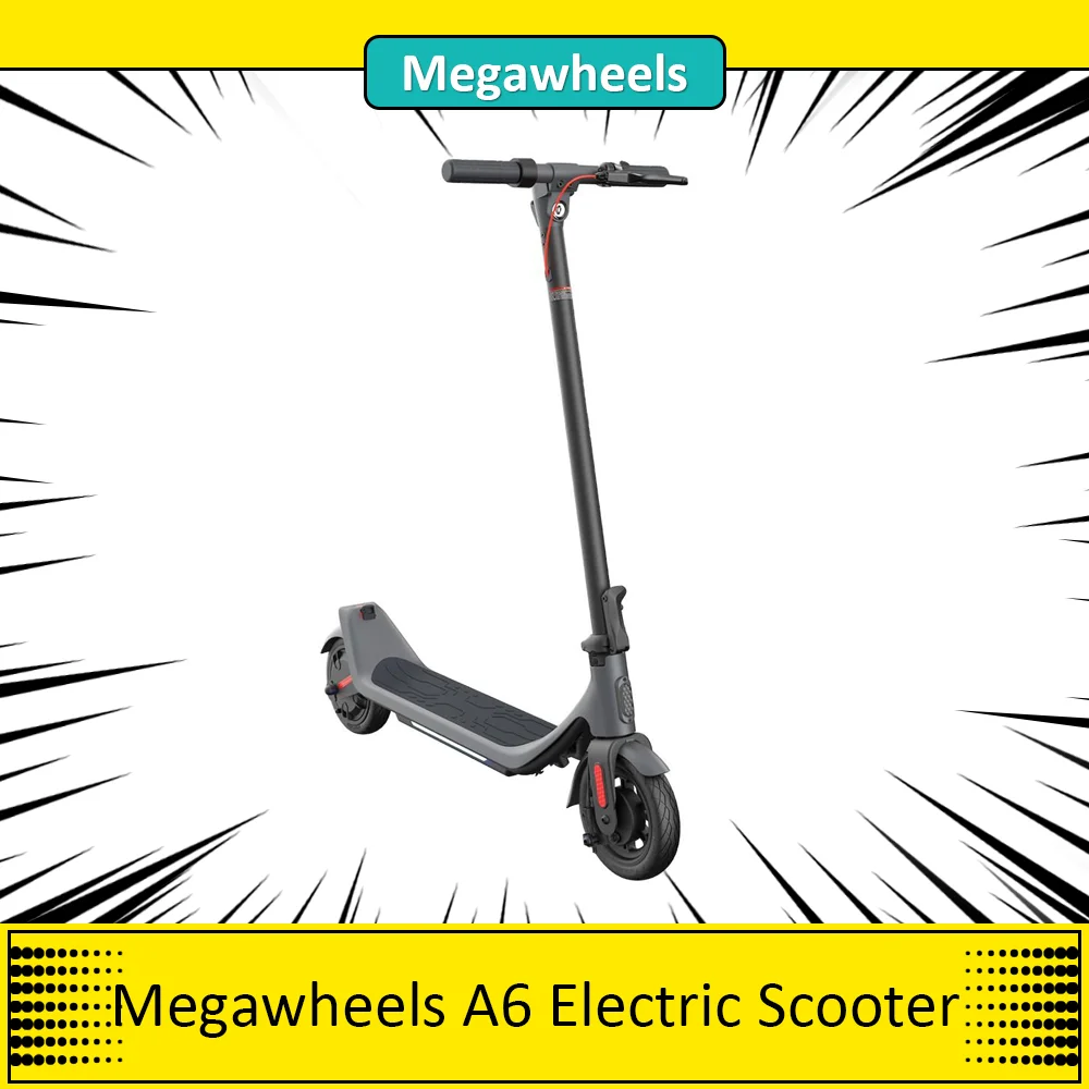 Megawheels A6 Electric Scooter 36V 250W Motor 9in Tires 25km/h Max Speed 5.2Ah Battery Portable Escooter 25km Range Smart Light