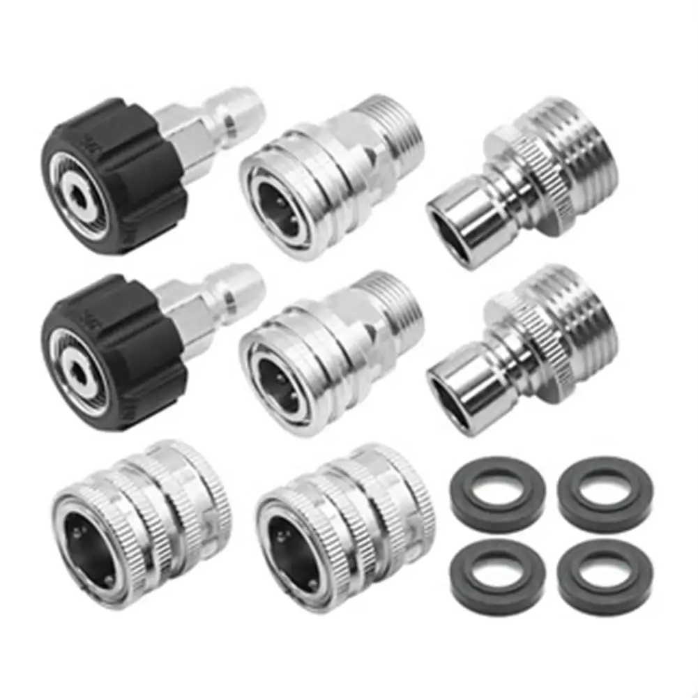 

High Performance M22 14 Stainless Steel Pressure Washer Adapter with 3/8 Quick Connect for Cleaning Efficiency