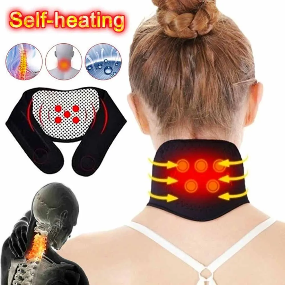 Tourmaline Self-heating Neck Belt Magnetic Therapy Neck Massager Cervical Vertebra Protection Belt Men Women Neck Pain Relief