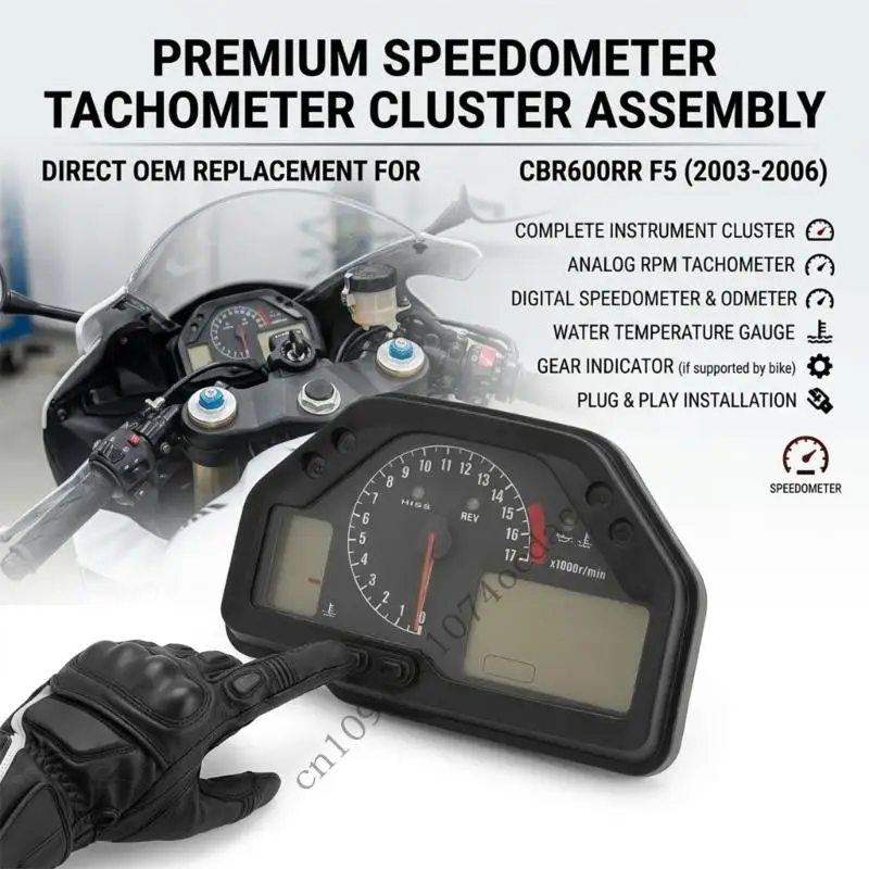 Digital Instrument Panel Red Backlight Gauges CBR600RR 2003-2006 for Bike CBR 
