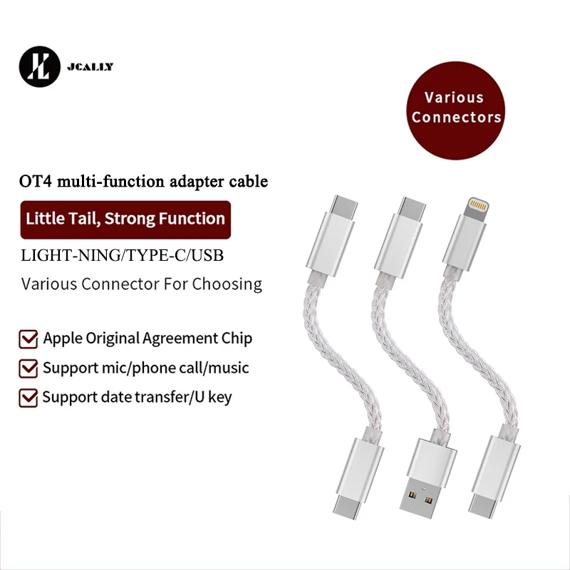 Cable adaptador multifunción JCALLY OT4 OTG Light-ning TPYE-C interfaz USB control de cable para UP5 M3X UA2 ATOM LINK2 UA5 BEAM3S