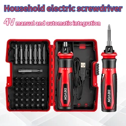 DEVON 4V Mini Electrical Screwdriver Set Smart Cordless Electric Screwdrivers USB Rechargeable Hand Screw Driver Drill Tools