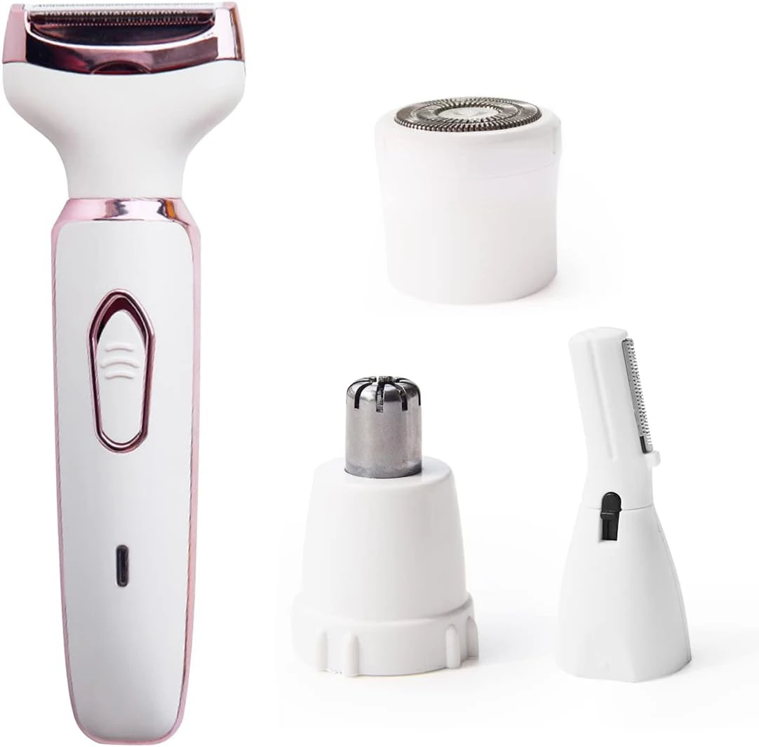 4-in-1 Electric Shaver Ladies Multifunctional Body Hair Trimmer Set Painless Cordless Trimmer Razor, Gifts For Women