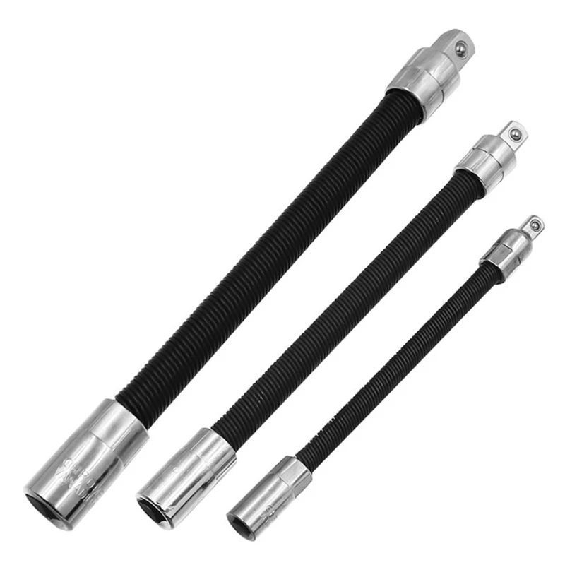 Bendable Flexible Extension Bar Shaft 1/4 3/8 Socket Wrenches for Head Drop Shipping