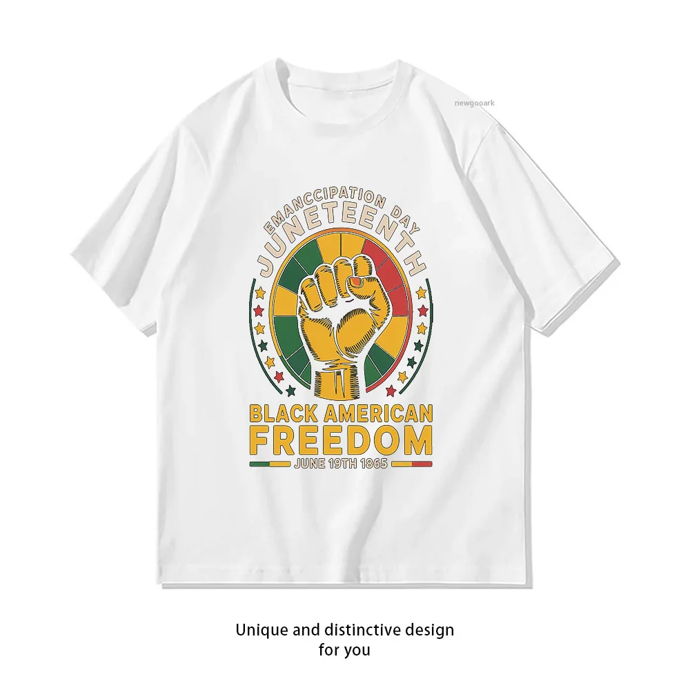 Journée de l'émancipation Juneteenth, Liberté des Afro-Américains, Histoire des Noirs, 19 juin, femme, homme, t-shirts décontractés en coton imprimé