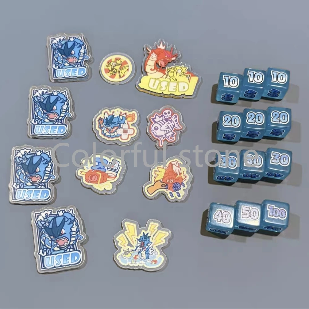 PTCG Pokemon Match Scoring Damage Counter Damage Indicator Gyarados‌ and Magikarp‌ Dice Used Board Vstar Borad Role-playing Game