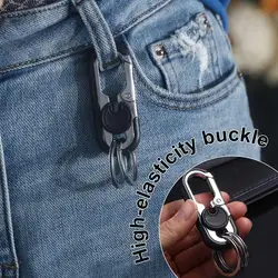 Auto Car Accessories Bag Charms Key Ring Metal Waist Buckle Car Keychain Car Key Holder Keys Organizer Double Ring Keychain