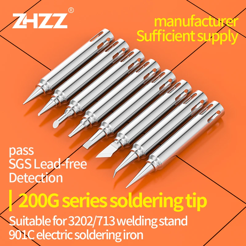 200G Soldering Tips I/B/SK/K/2C/1.6D/2.4D/3.2D/4.2D Soldering Iron Tips compatibility QUICK 3202 Station Replacement Repair Tool