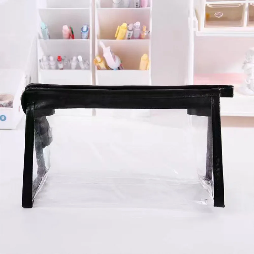 

Multifunctional PVC Pen Bag Waterproof Zipper Design Stationery Bag Transparent Large Capacity Stationery Storing Bag Students