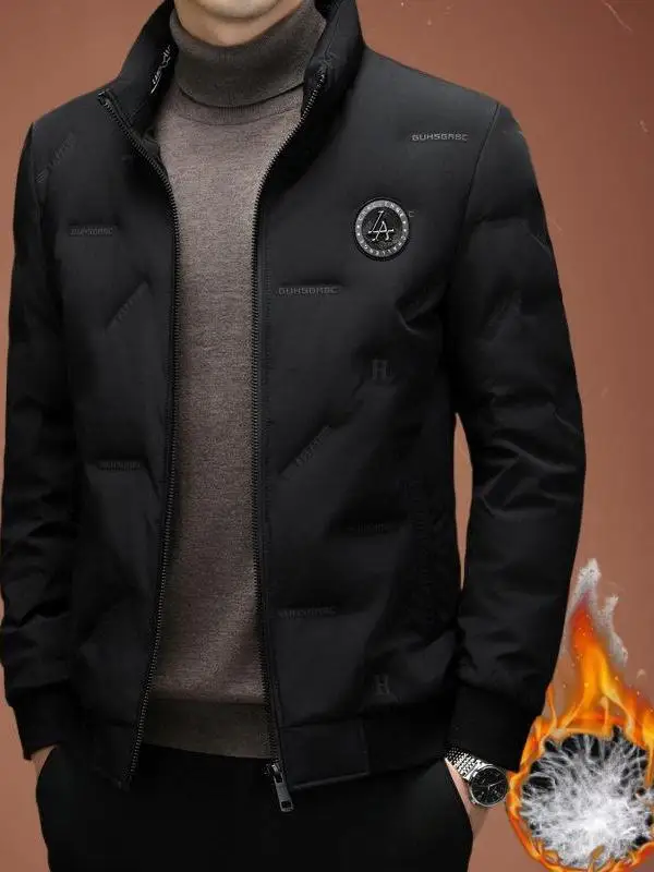 

Sli Men's Bla Gold down Jaet Thiened Du down Winter Coat Waterproof Sportswear ort Sle Regular Fit