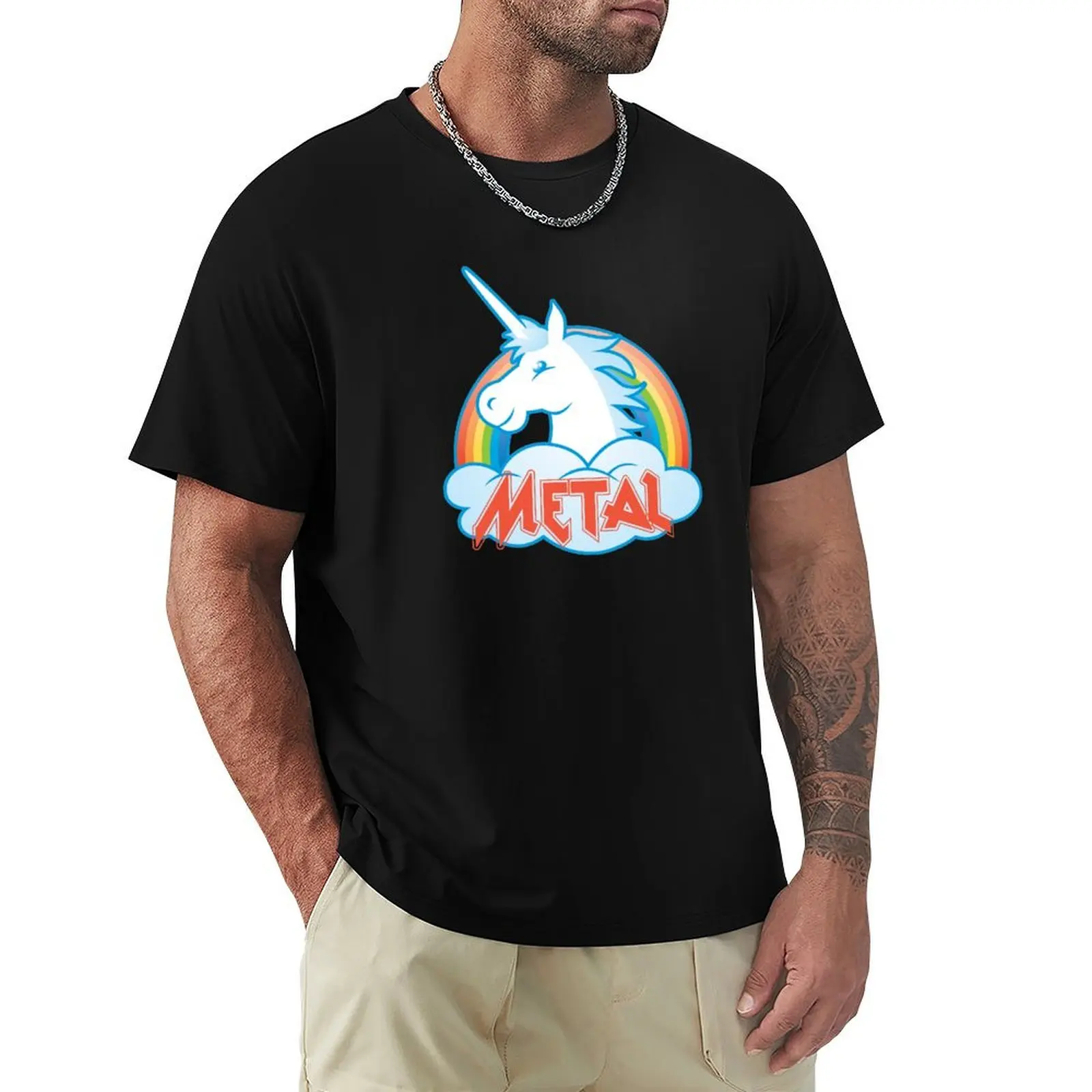 

Metal Unicorn T-Shirt summer tops sublime blue lock Personalized t-shirt mens graphic t-shirts pack
