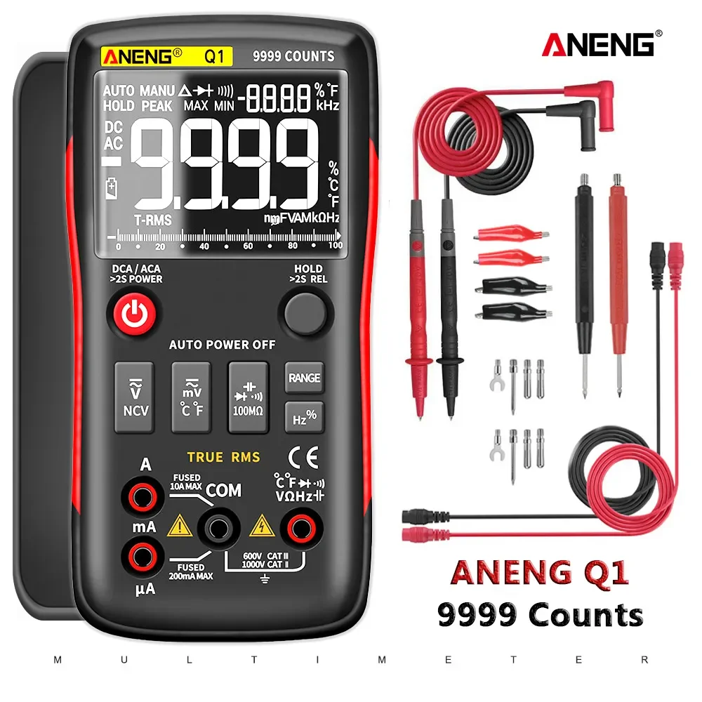 ANENG Q1 Digital Multimeter 9999 Analog Tester True RMS Professional Multimetro DIY Transistor Capacitor NCV Testers Lcr Meter