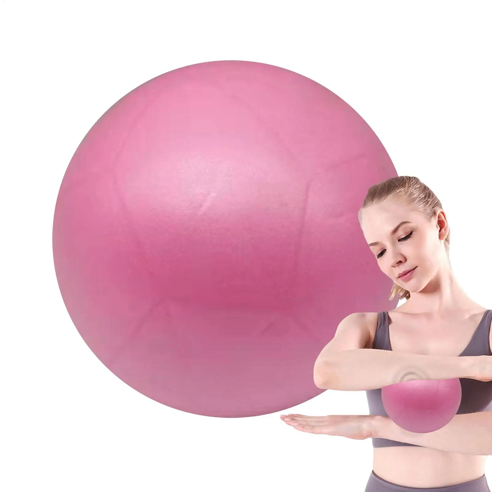 15cm Yoga Ball-Matte Textured Reinforced Anti-Burst Back-Supporting Ball with Handles Gymnastics Ball Fitness Pilates Ball